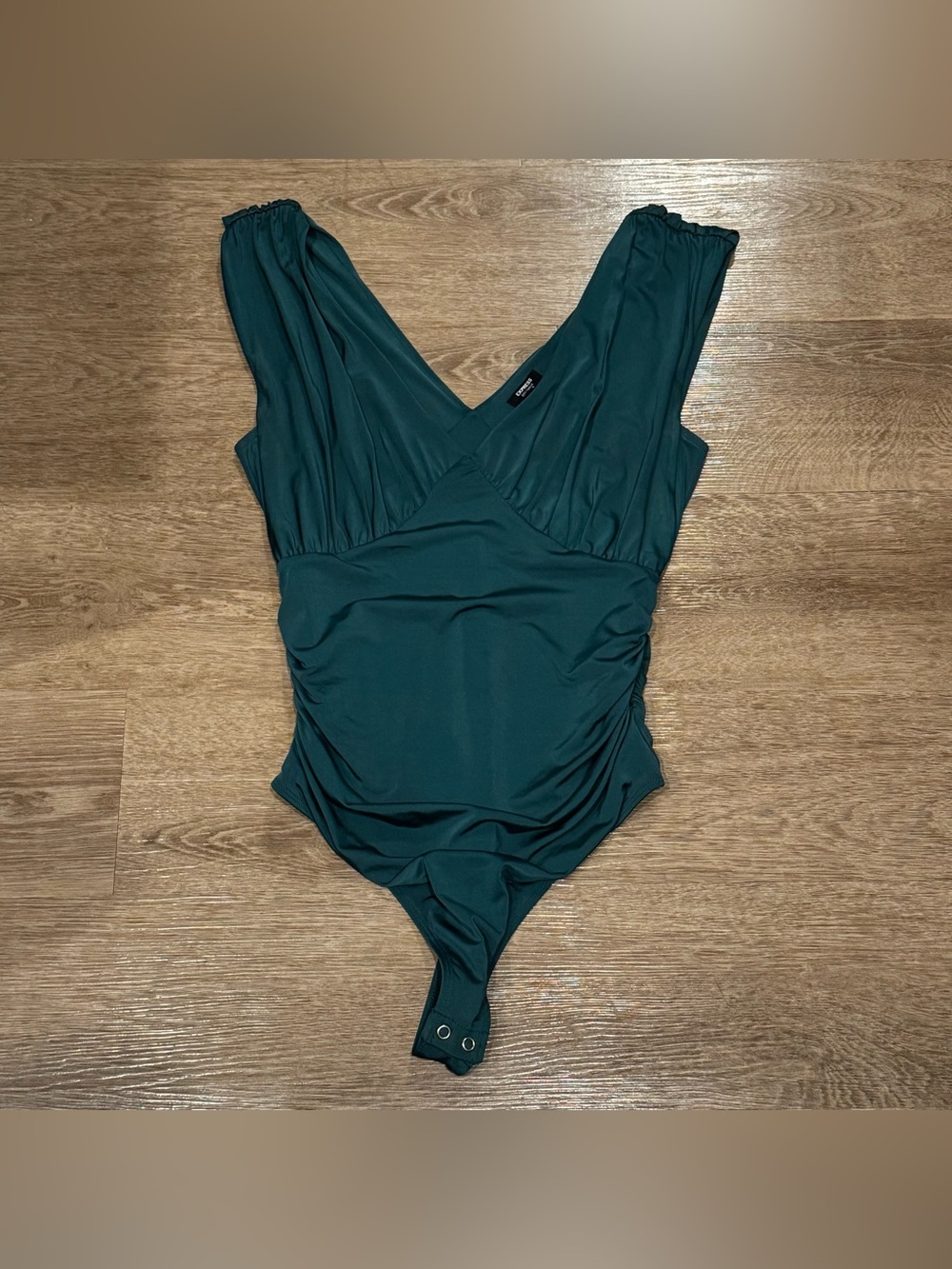 Express Dark Teal V-Neck Bodysuit
